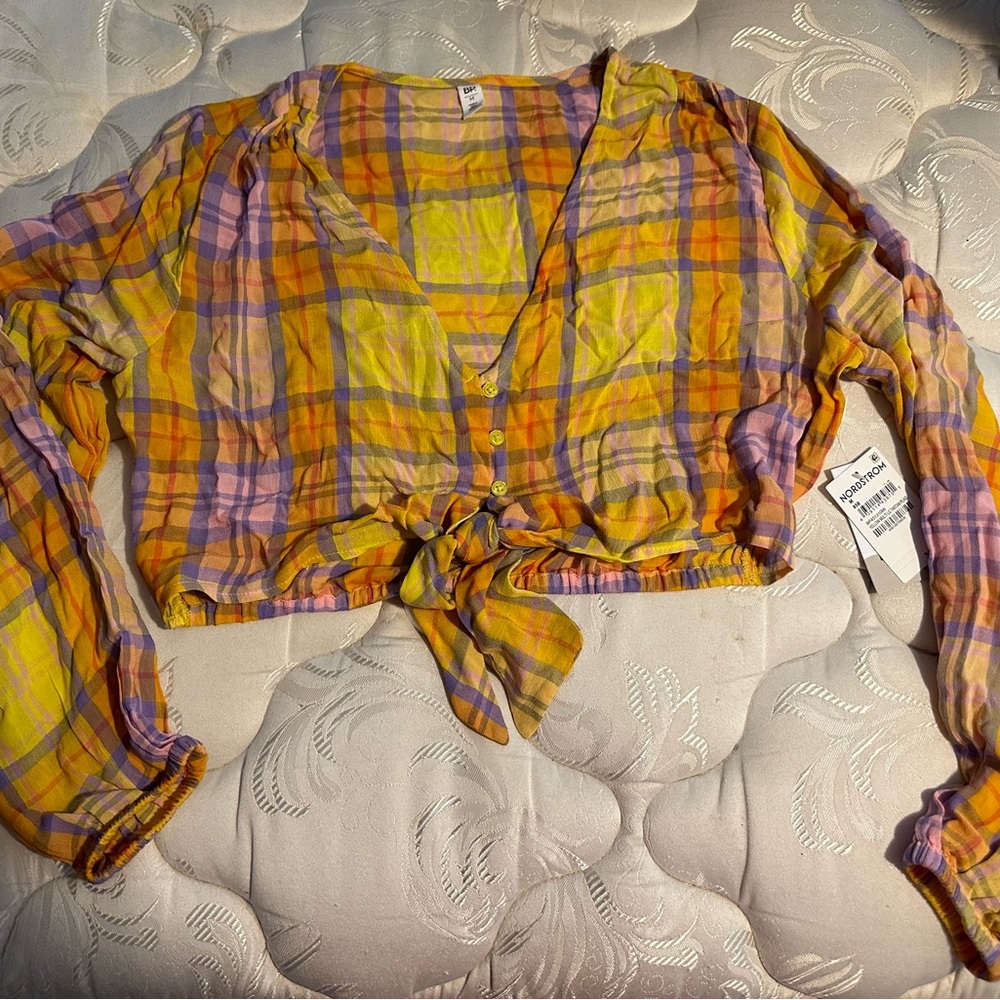 BP plaid Nordstrom medium New Cropped tie top